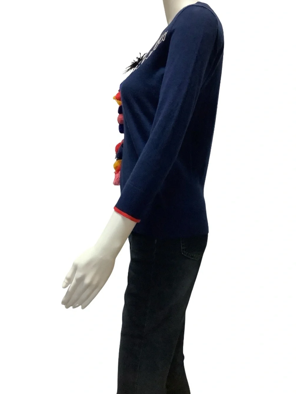 Kate Spade Blue Llama Sweater Size: XS